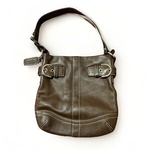 Vintage Coach Soho Slim Duffle Brown Shoulder Bag Handbag G05S-1453